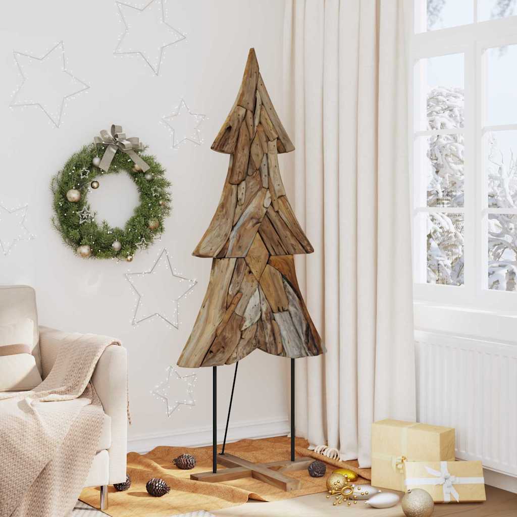 Christmas Tree with Stand Brown 181.5 cm Solid teak wood