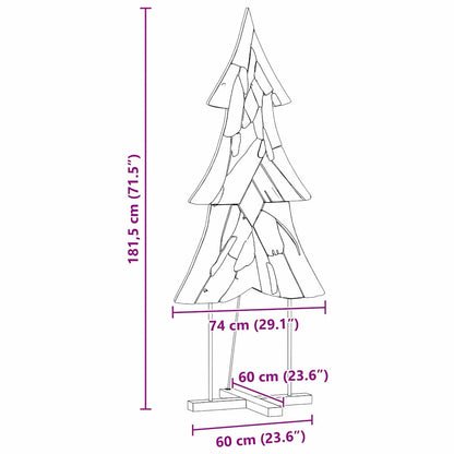Christmas Tree with Stand Brown 181.5 cm Solid teak wood