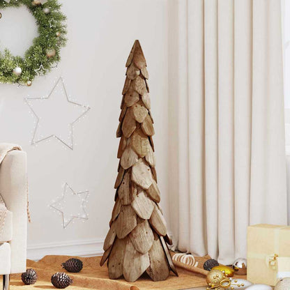 Christmas Tree with Stand Brown 111 cm Solid teak wood