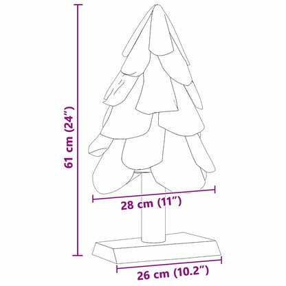Christmas Tree Brown 61 cm Solid teak wood