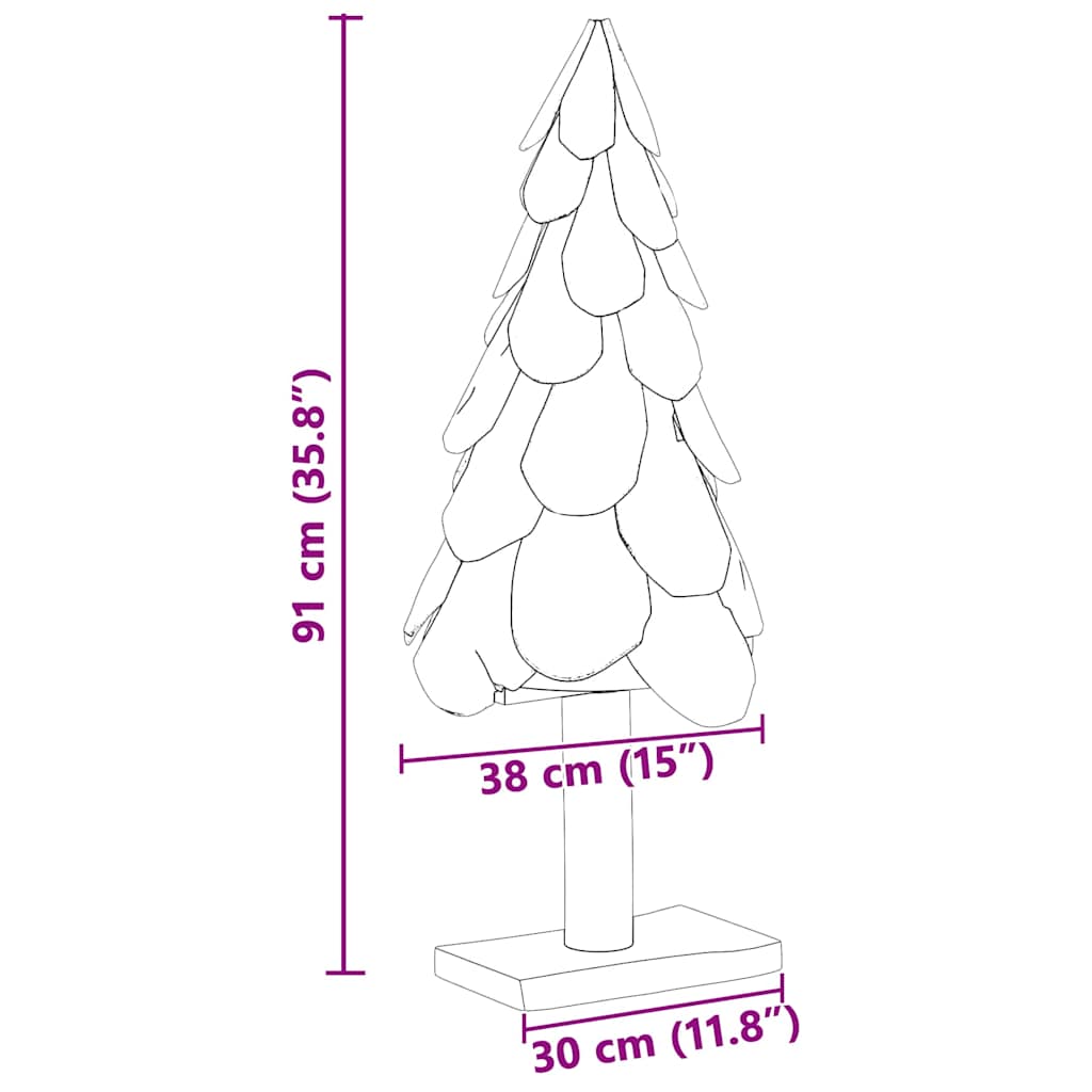 Christmas Tree Brown 91 cm Solid teak wood