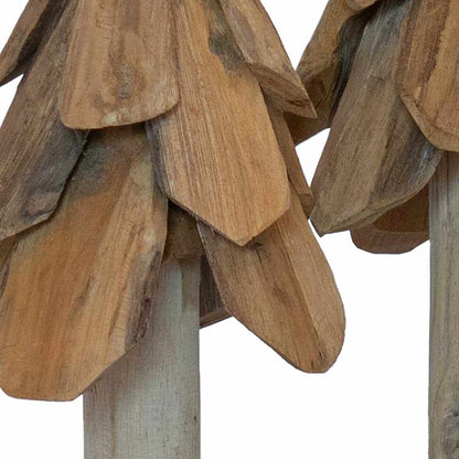 Christmas Tree 3 pcs Brown 40 cm Solid teak wood
