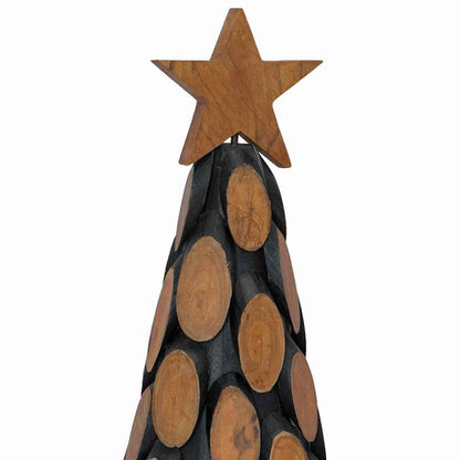 Christmas Tree with Stand Brown 61 cm Solid teak wood