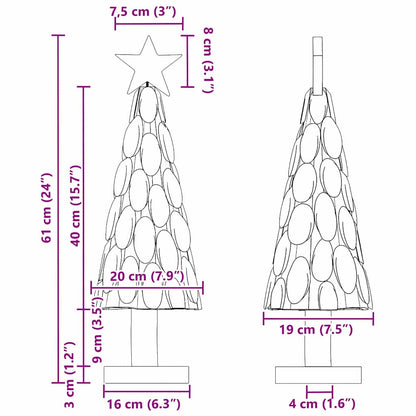 Christmas Tree with Stand Brown 61 cm Solid teak wood