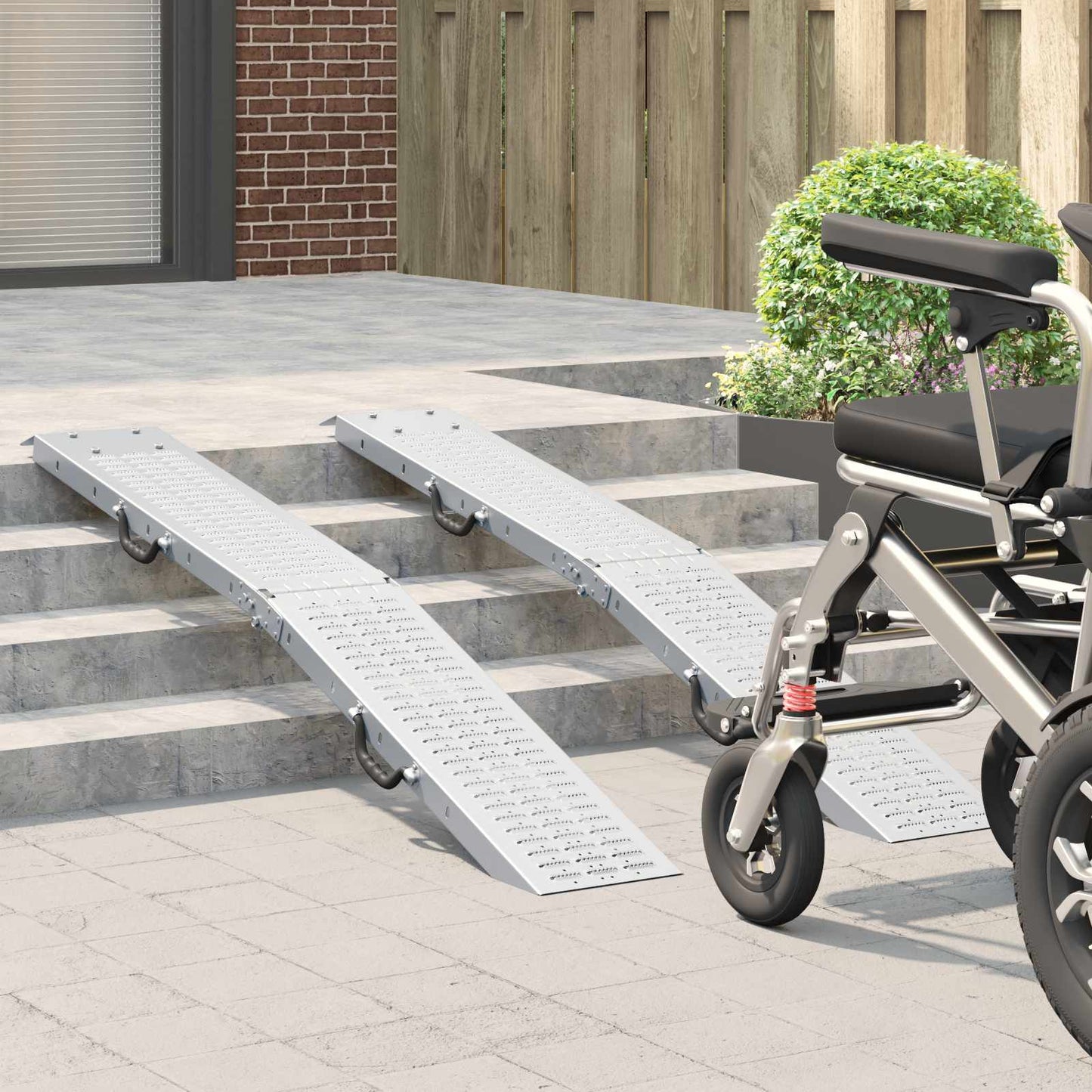 Foldable Ramp 200kg per ramp 2 pcs Silver 200 kg per piece