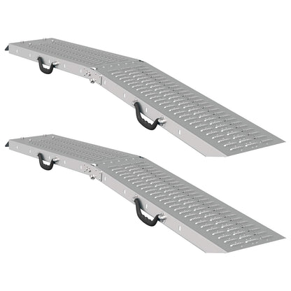 Foldable Ramp 200kg per ramp 2 pcs Silver 200 kg per piece