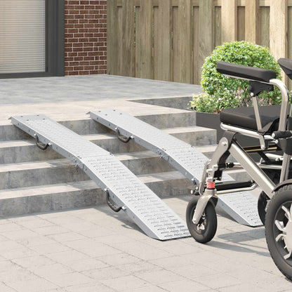 Foldable Ramp 200kg per ramp 2 pcs Silver 200 kg per ramp