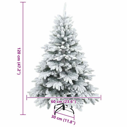 Artificial Hinged Christmas Tree Snow Flocked White 120 cm