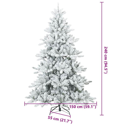 Artificial Hinged Christmas Tree Snow Flocked White 240 cm
