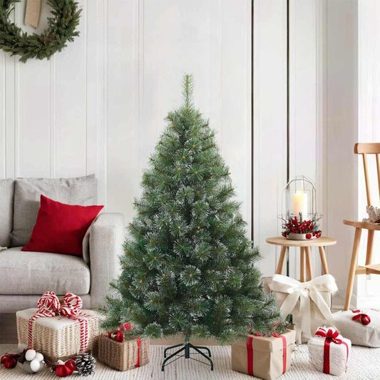 Artificial Hinged Christmas Tree Snow Flocked White 120 cm