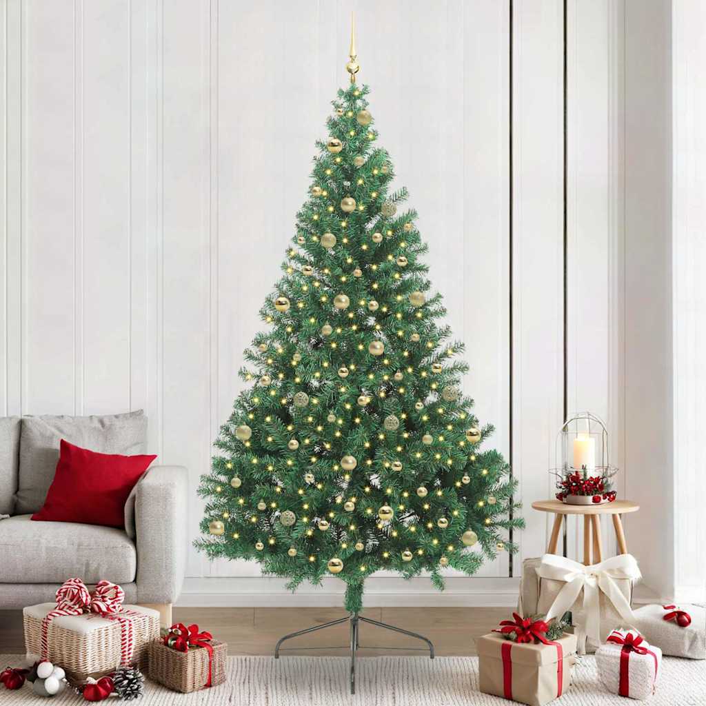 Artificial Pre-lit Christmas Tree Green 240 cm PVC