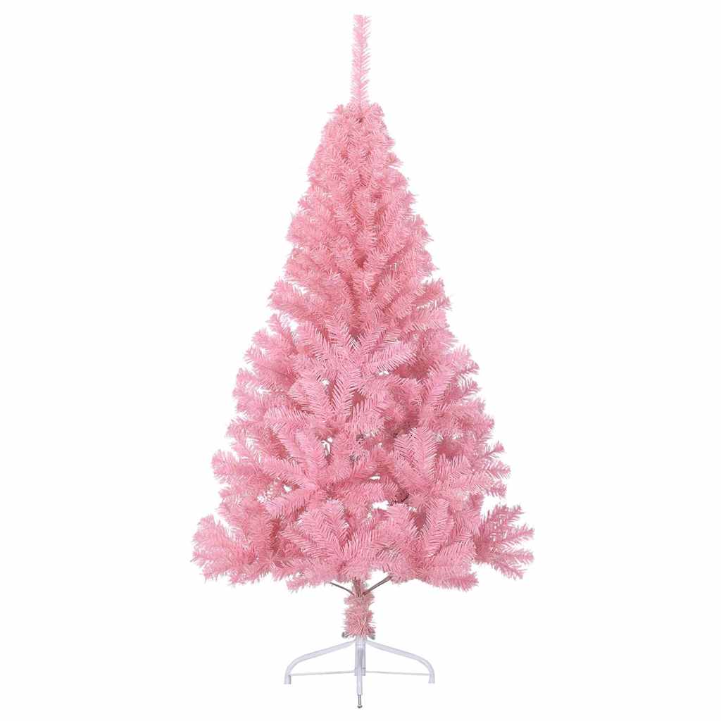 Artificial Pre-lit Christmas Tree with 150 LEDs Pink 150 cm PVC