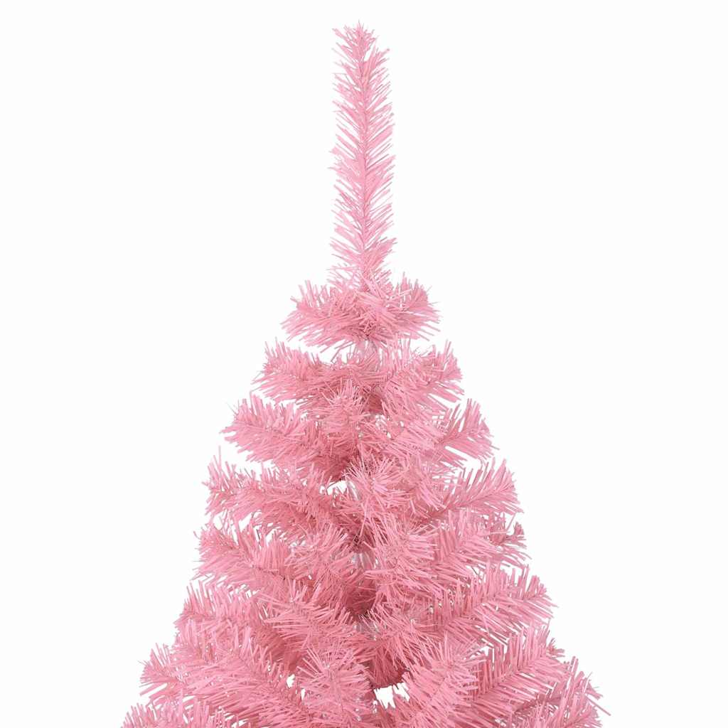 Artificial Pre-lit Christmas Tree Pink 210 cm PVC