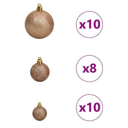 Artificial Pre-lit Christmas Tree with 300 LEDs Pink 240 cm PVC