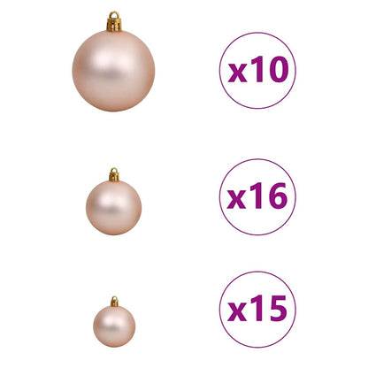 Artificial Pre-lit Christmas Tree with 300 LEDs Pink 240 cm PVC