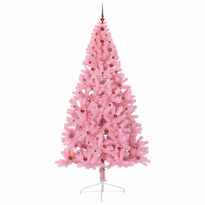 Artificial Pre-lit Christmas Tree Pink 240 cm PVC