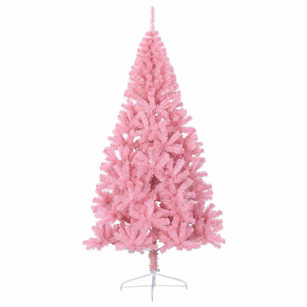 Artificial Pre-lit Christmas Tree Pink 240 cm PVC