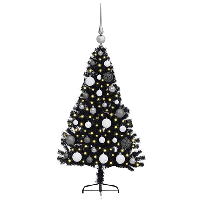 Artificial Pre-lit Christmas Tree Black 120 cm PVC