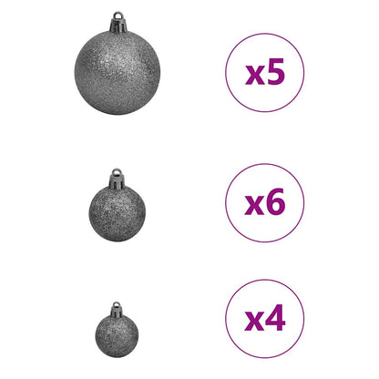Artificial Pre-lit Christmas Tree Black 120 cm PVC