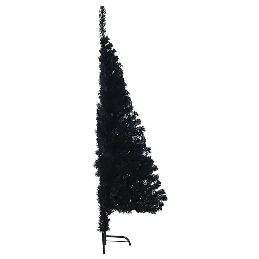 Artificial Pre-lit Christmas Tree Black 150 cm PVC