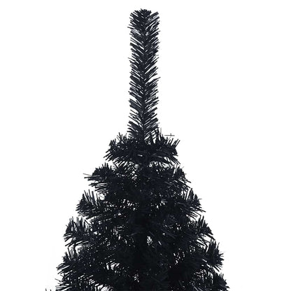 Artificial Pre-lit Christmas Tree Black 150 cm PVC