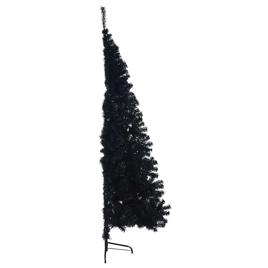 Artificial Pre-lit Christmas Tree Black 180 cm PVC