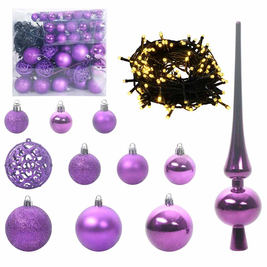 Artificial Pre-lit Christmas Tree Black 180 cm PVC