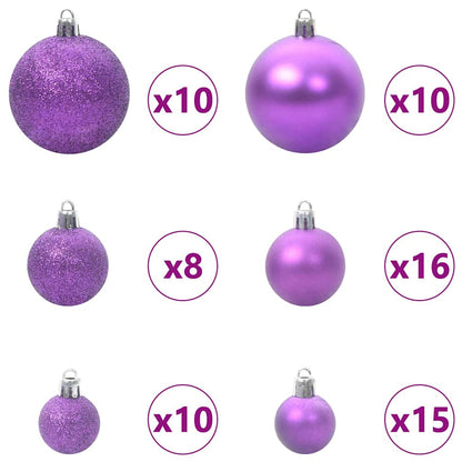 Artificial Pre-lit Christmas Tree Black 180 cm PVC