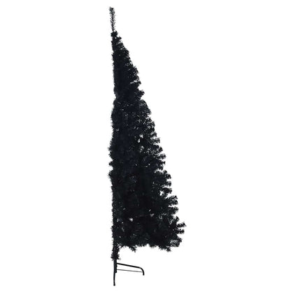 Artificial Pre-lit Christmas Tree Black 210 cm PVC