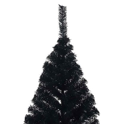 Artificial Pre-lit Christmas Tree Black 210 cm PVC