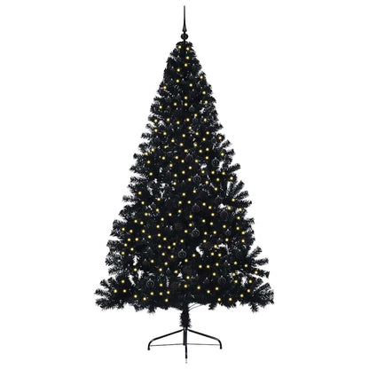 Artificial Pre-lit Christmas Tree Black 240 cm PVC