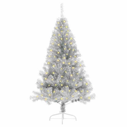 Artificial Pre-lit Christmas Tree Silver 120 cm PET