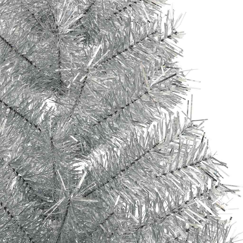 Artificial Pre-lit Christmas Tree Silver 120 cm PET