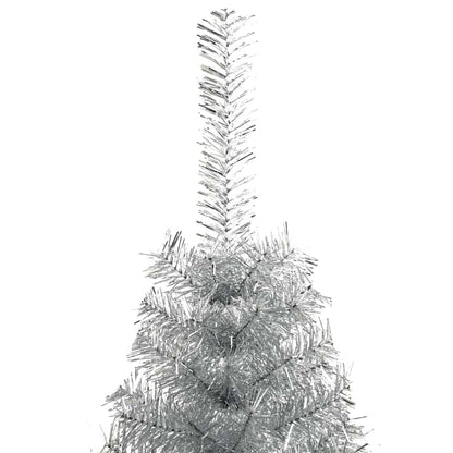 Artificial Pre-lit Christmas Tree Silver 120 cm PET