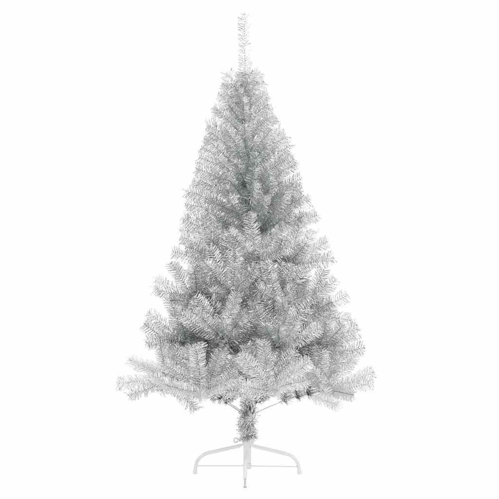 Artificial Pre-lit Christmas Tree Silver 120 cm PET