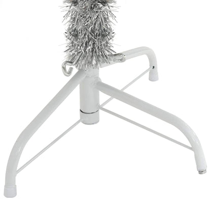 Artificial Pre-lit Christmas Tree Silver 59.1" PET