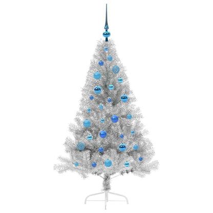 Artificial Pre-lit Christmas Tree Silver 150 cm PET