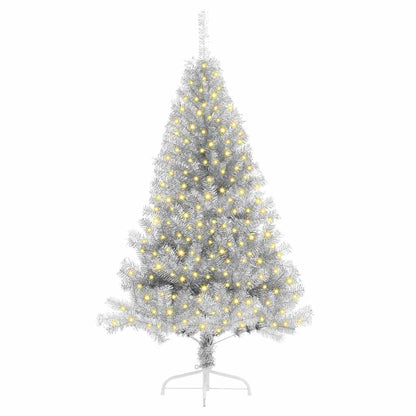 Artificial Pre-lit Christmas Tree Silver 180 cm PET