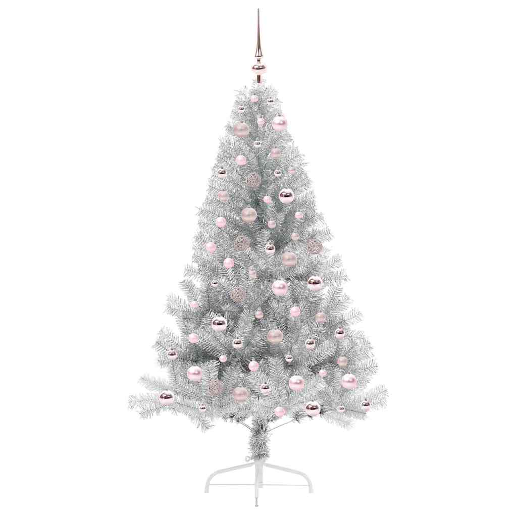 Artificial Pre-lit Christmas Tree Silver 180 cm PET