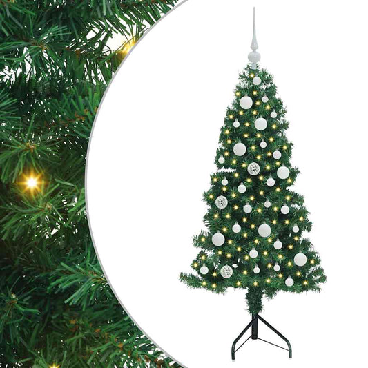 Corner Artificial Christmas Tree Green 120 cm PVC and Metal