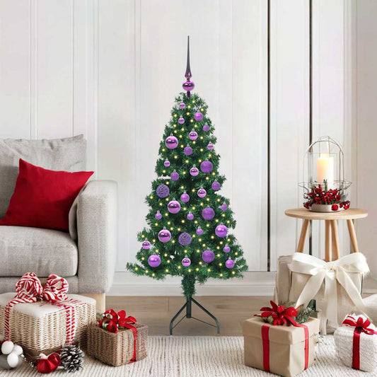 Corner Artificial Christmas Tree Green 120 cm PVC and Metal