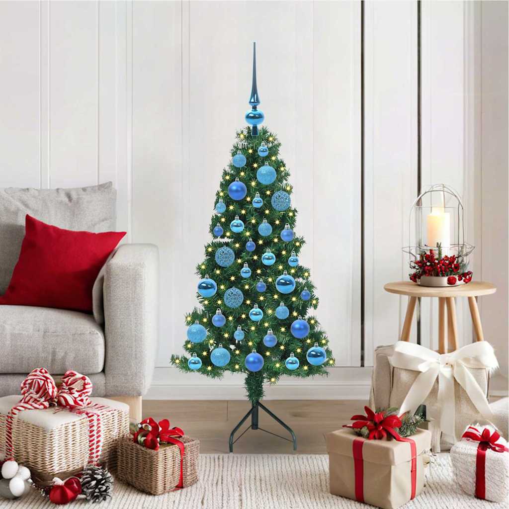 Corner Artificial Christmas Tree Green 120 cm PVC and Metal