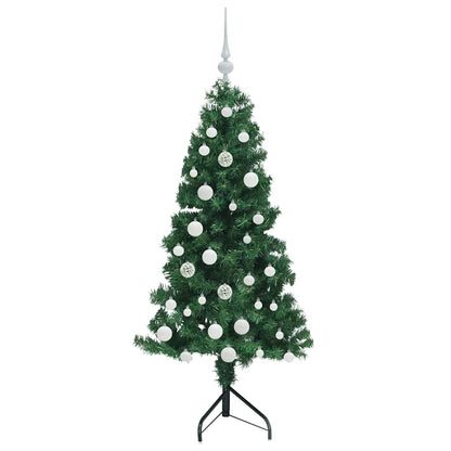 Corner Artificial Christmas Tree Green 150 cm PVC and Metal