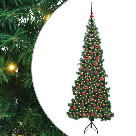 Corner Artificial Christmas Tree Green 180 cm PVC and Metal
