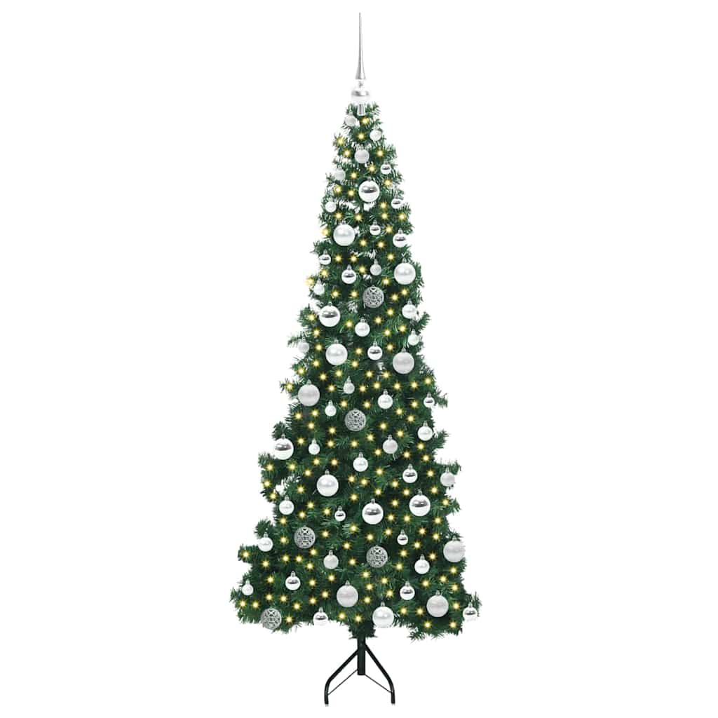 Corner Artificial Christmas Tree Green 180 cm PVC and Metal