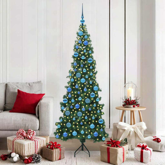 Corner Artificial Christmas Tree Green 180 cm PVC and Metal