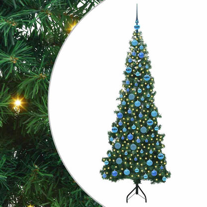 Corner Artificial Christmas Tree Green 180 cm PVC and Metal