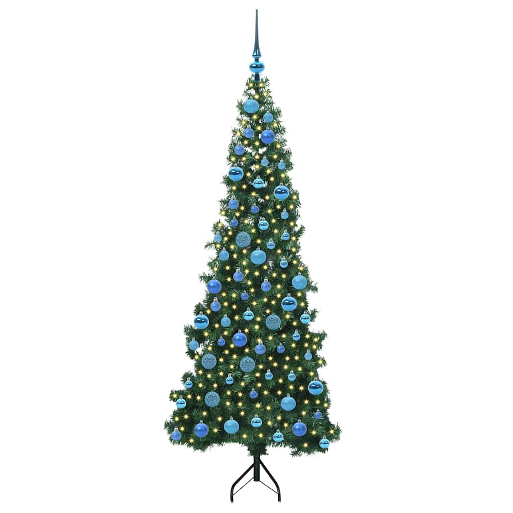 Corner Artificial Christmas Tree Green 180 cm PVC and Metal