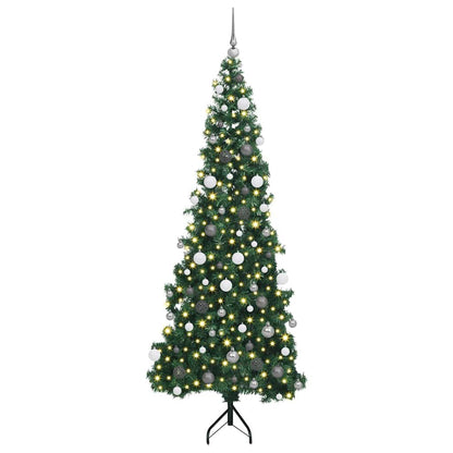 Corner Artificial Christmas Tree Green 210 cm PVC and Metal