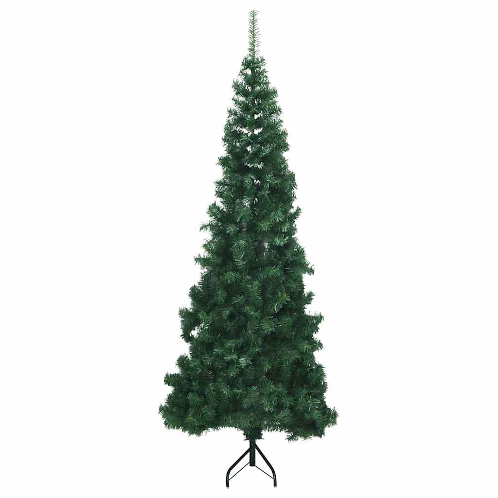 Corner Artificial Christmas Tree Green 210 cm PVC and Metal